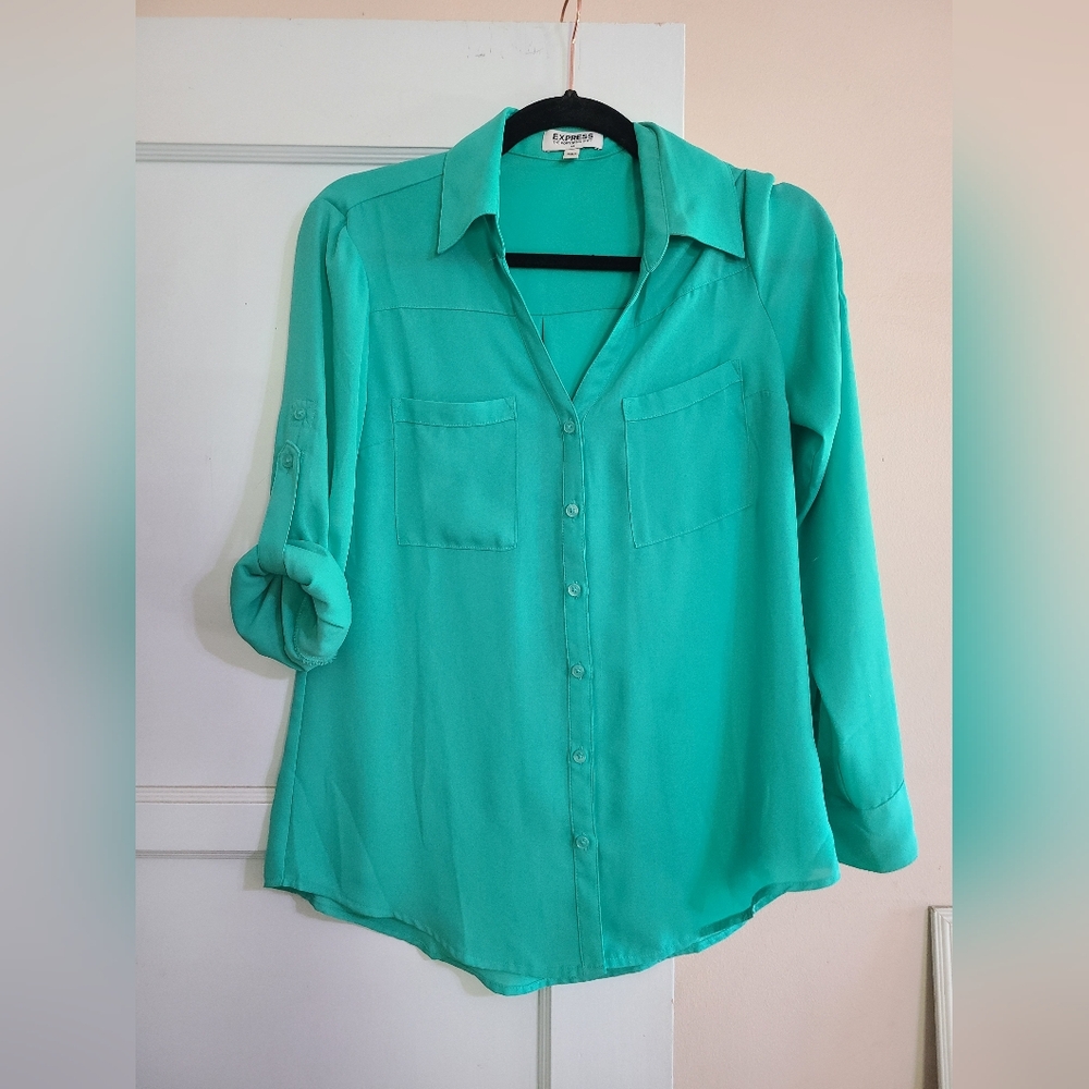 Express Teal Button-Down Shirt